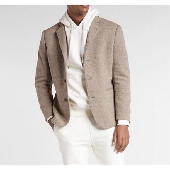 Express Wool Blend Jacket Blazer Sport Coat Men's S Slim Taupe Brown Office Fall - Picture 1 of 16